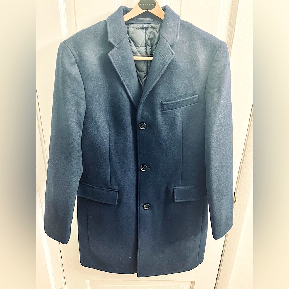 J Crew mens navy wool overcoat NWT